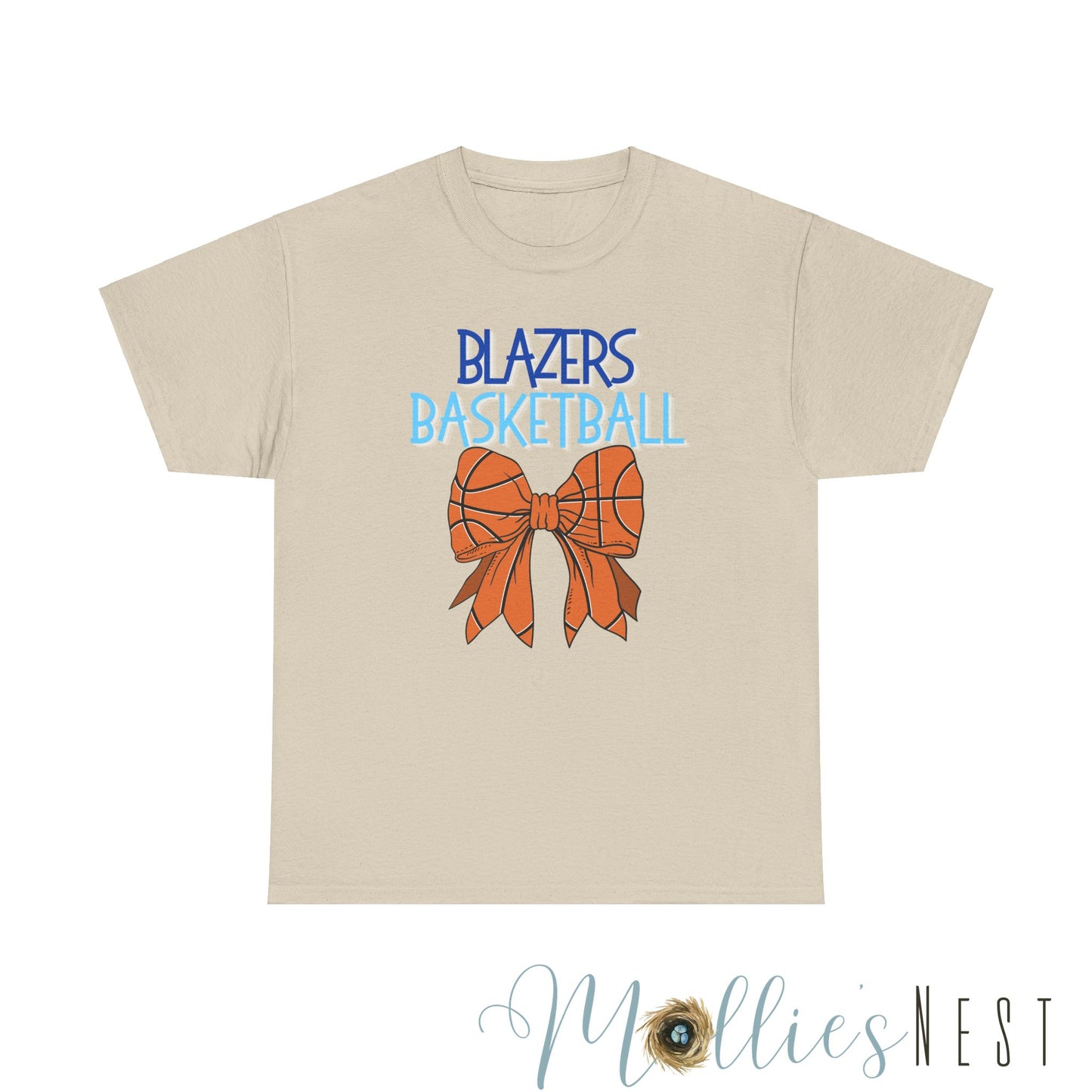 Unisex Heavy Cotton Tee. Blazers basketball bow