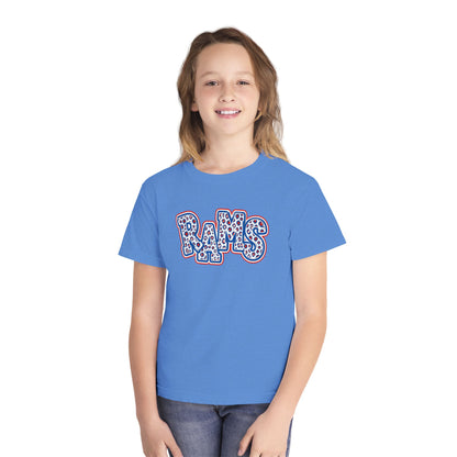 Youth - Rams Leopard Print Patriotic Football Shirt