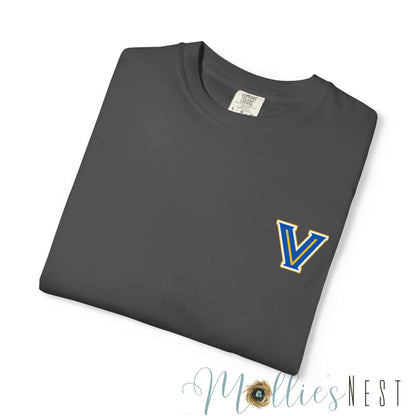 Valley View Light the Flame Football Helmet T-Shirt | Unisex Garment-Dyed Tee for Football Fans, Game Day Shirt, Sports Apparel, Casual Wear