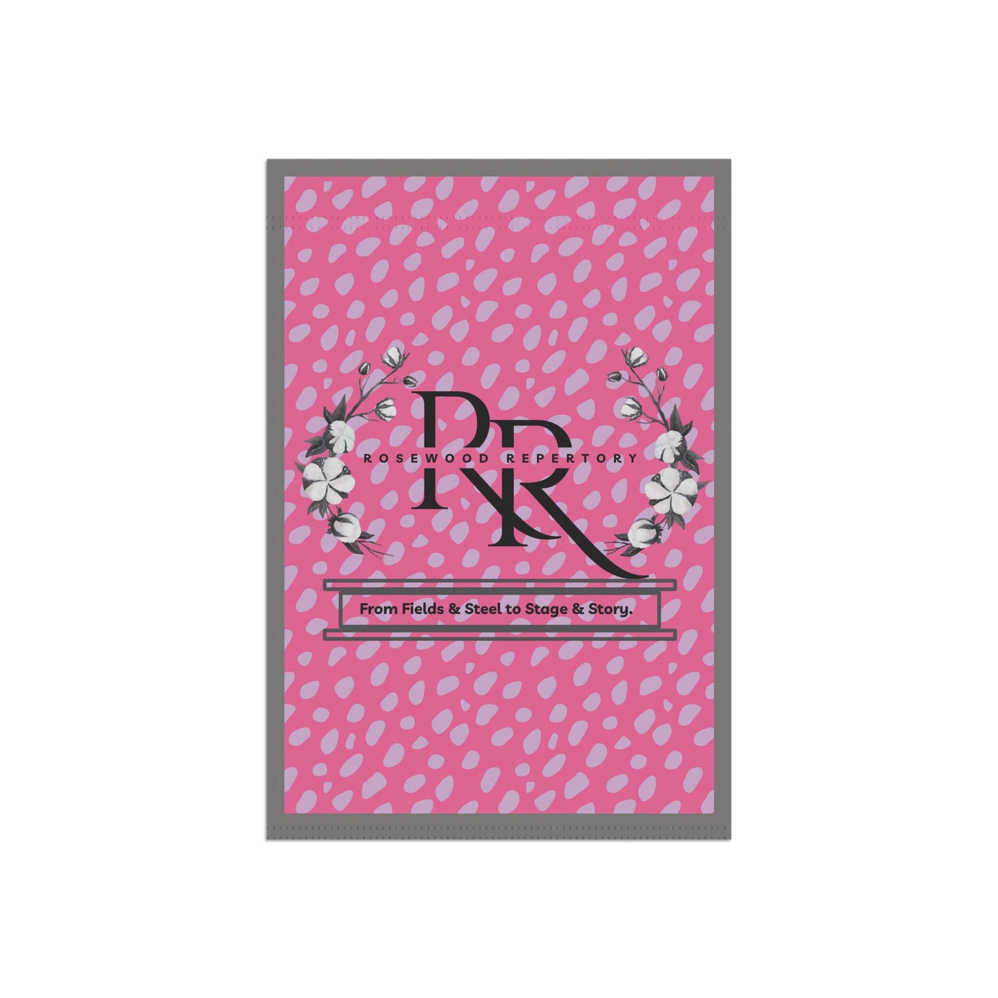 Pink Floral Monogram Garden Flag — Personalized PRK Logo House Banner