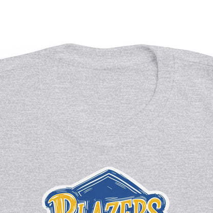 Toddler BLAZERS Retro Logo T‑Shirt — Valley View (Vintage Blue & Gold)