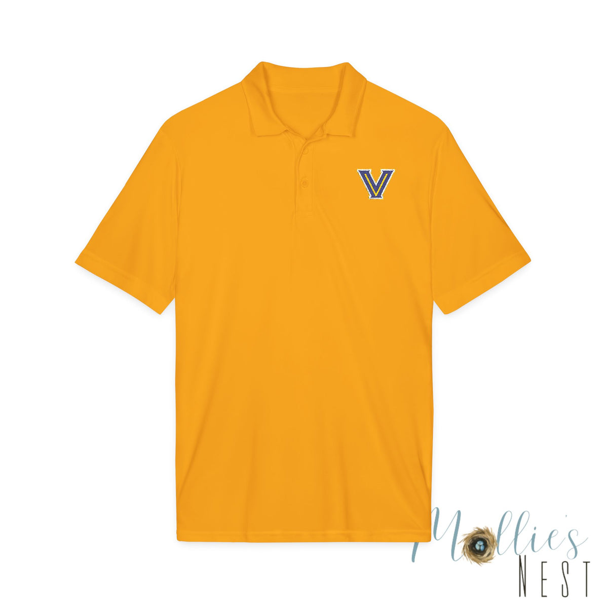 ADULT size - Embroidered 'V' Performance Polo — Moisture-Wicking Sport Shirt - Valley View Logo
