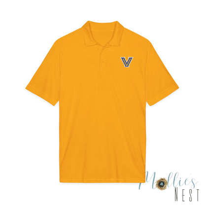 ADULT size - Embroidered 'V' Performance Polo — Moisture-Wicking Sport Shirt - Valley View Logo
