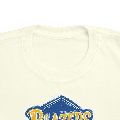 Toddler BLAZERS Retro Logo T‑Shirt — Valley View (Vintage Blue & Gold)