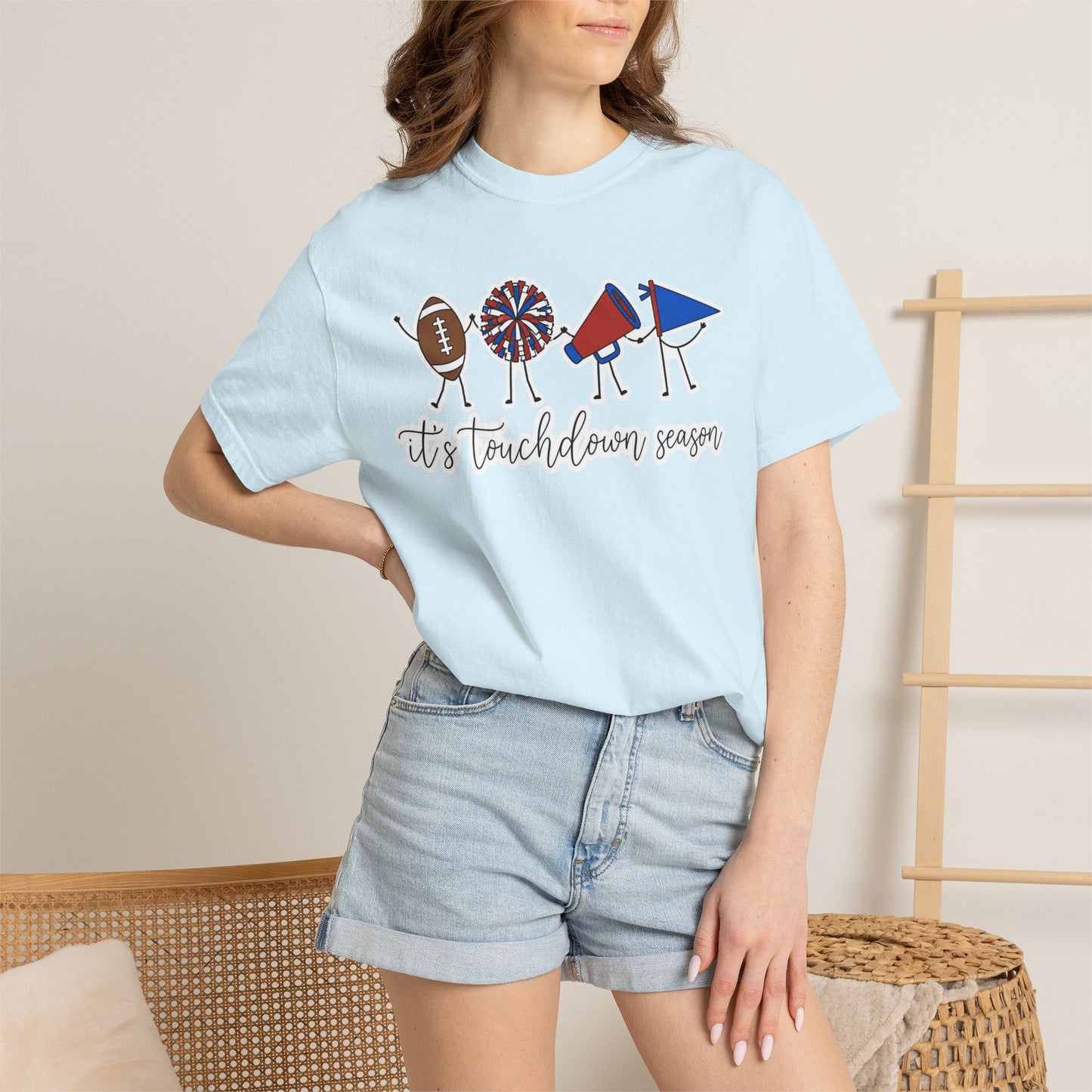 Touchdown Season (Blue/Red) T-Shirt — Football Friends Graphic