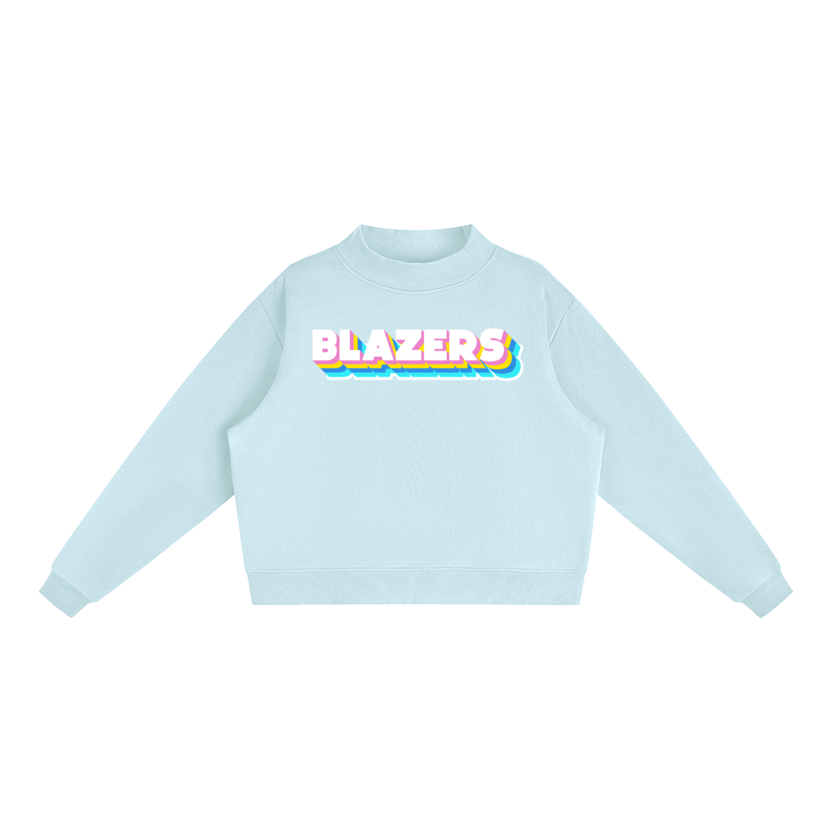 Essential Fleece Mock-Neck Crew Sweatshirt - Valley View Blazers -Neon