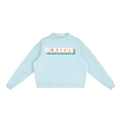 Essential Fleece Mock-Neck Crew Sweatshirt - Valley View Blazers -Neon