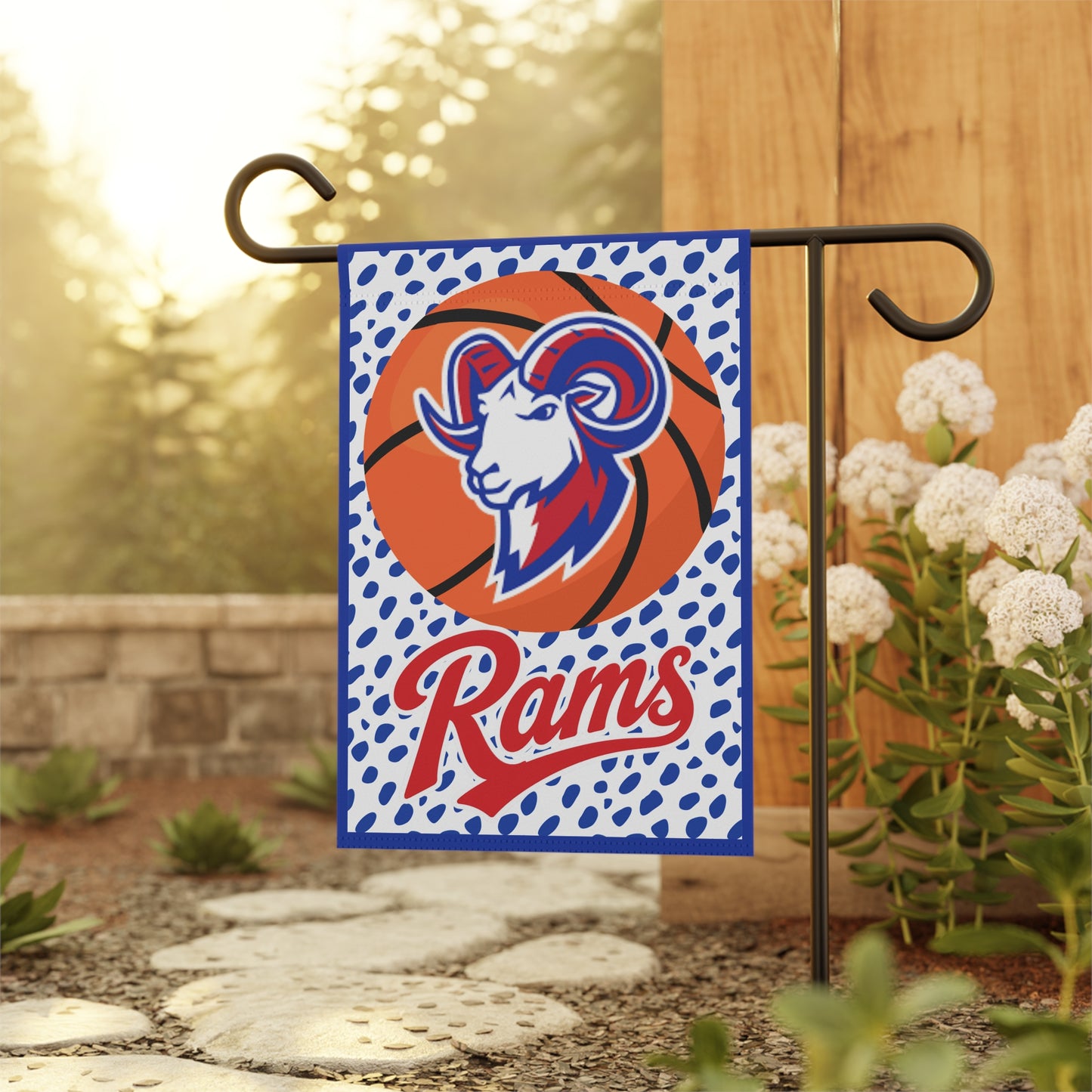 Rams Basketball Yard Flag
