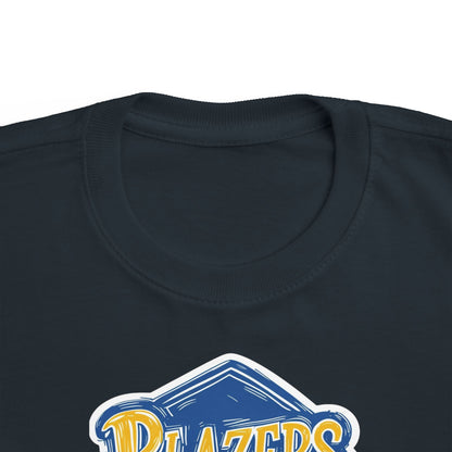 Toddler BLAZERS Retro Logo T‑Shirt — Valley View (Vintage Blue & Gold)