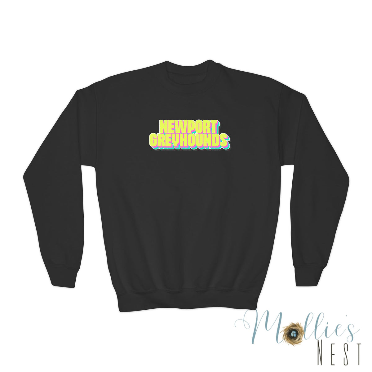 YOUTH. Newport Greyhounds Neon Crewneck Sweatshirt