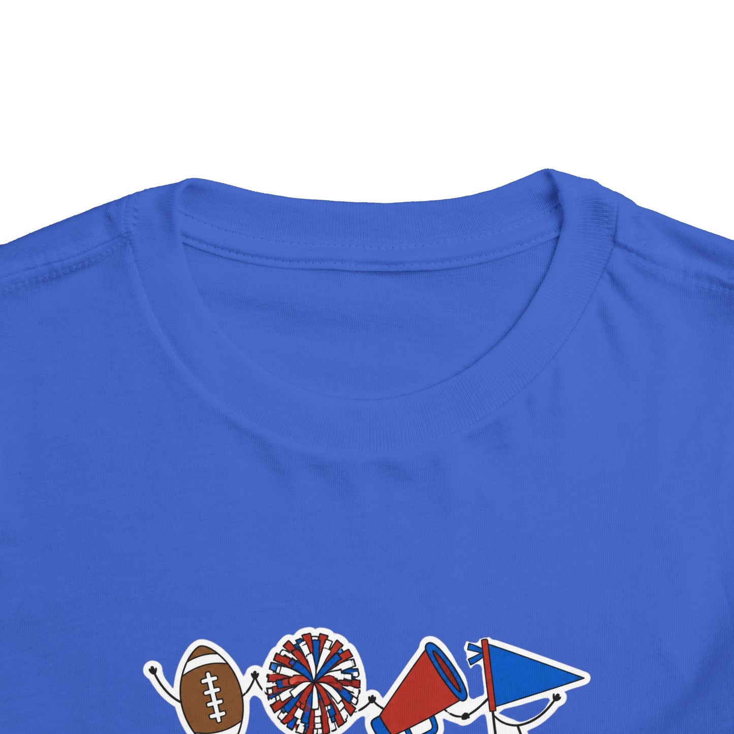 Toddler Football Tee "It's Touchdown Season" – Red/Blue Game Day Shirt
