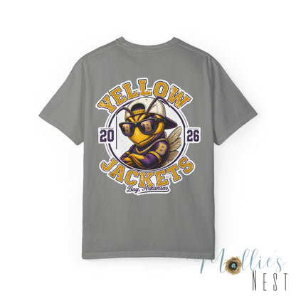 ADULT — Yellow Jackets Mascot 2026 School Spirit Shirt. Comfort Colors