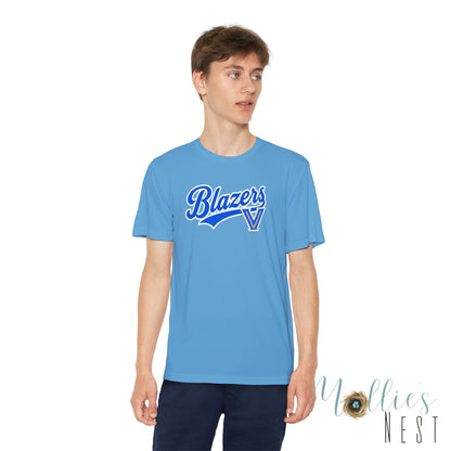 Blazers Youth Drifit — Blue Script Logo Team Shirt