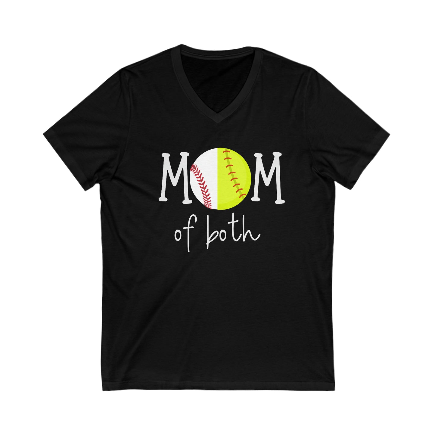 Mom of Both Jersey Short Sleeve V-Neck Tee