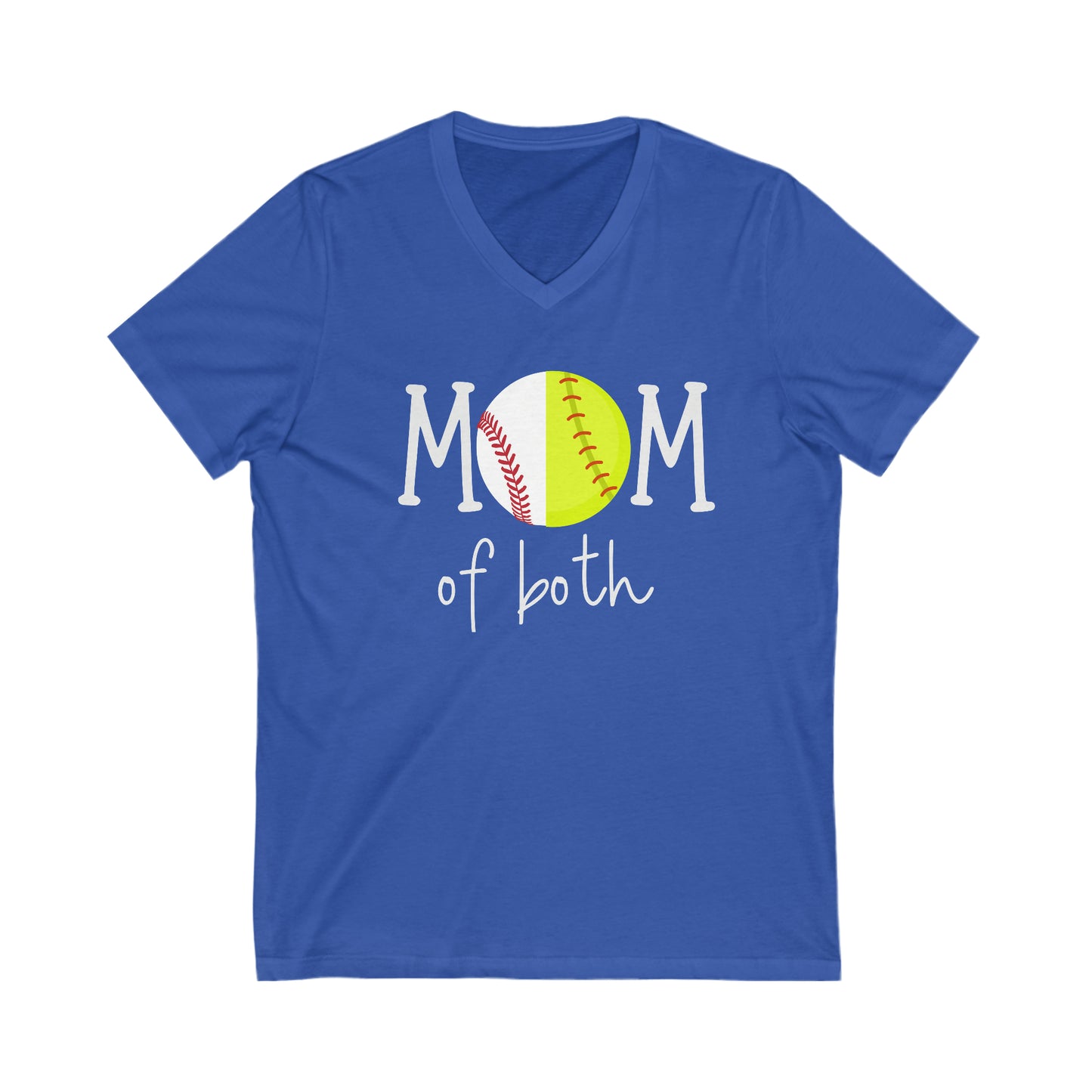 Mom of Both Jersey Short Sleeve V-Neck Tee