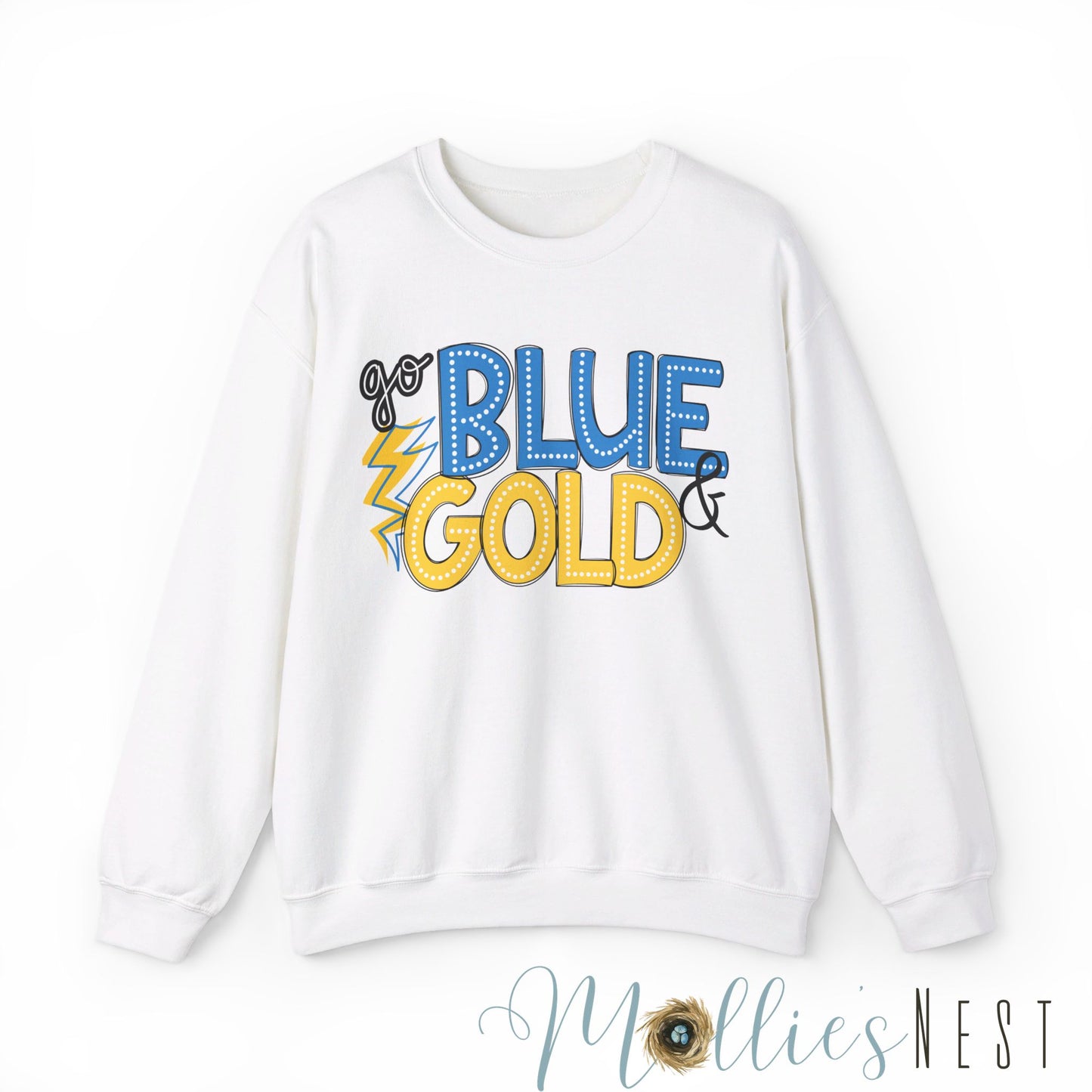 Unisex Blue & Gold Heavy Blend™ Crewneck Sweatshirt