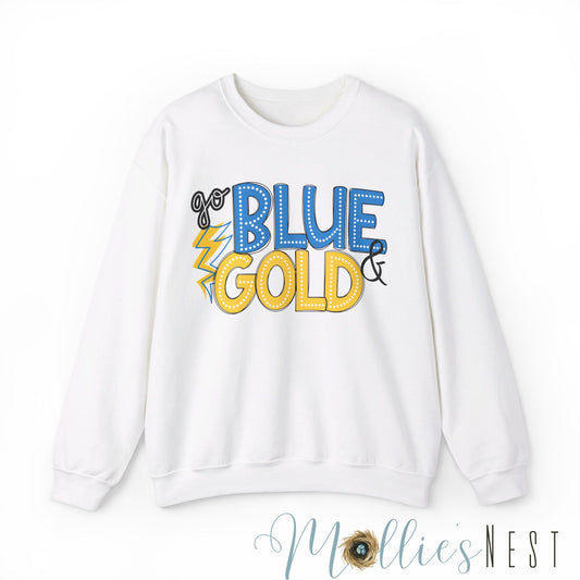 Unisex Blue & Gold Heavy Blend™ Crewneck Sweatshirt