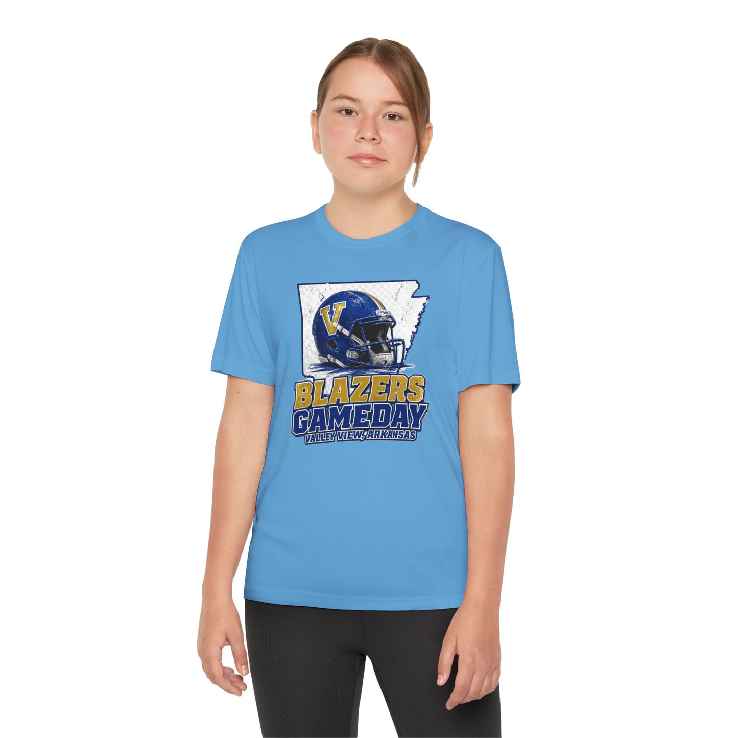 Youth Blazers DRIFIT Gameday Tee – Team Helmet Arkansas Football Shirt