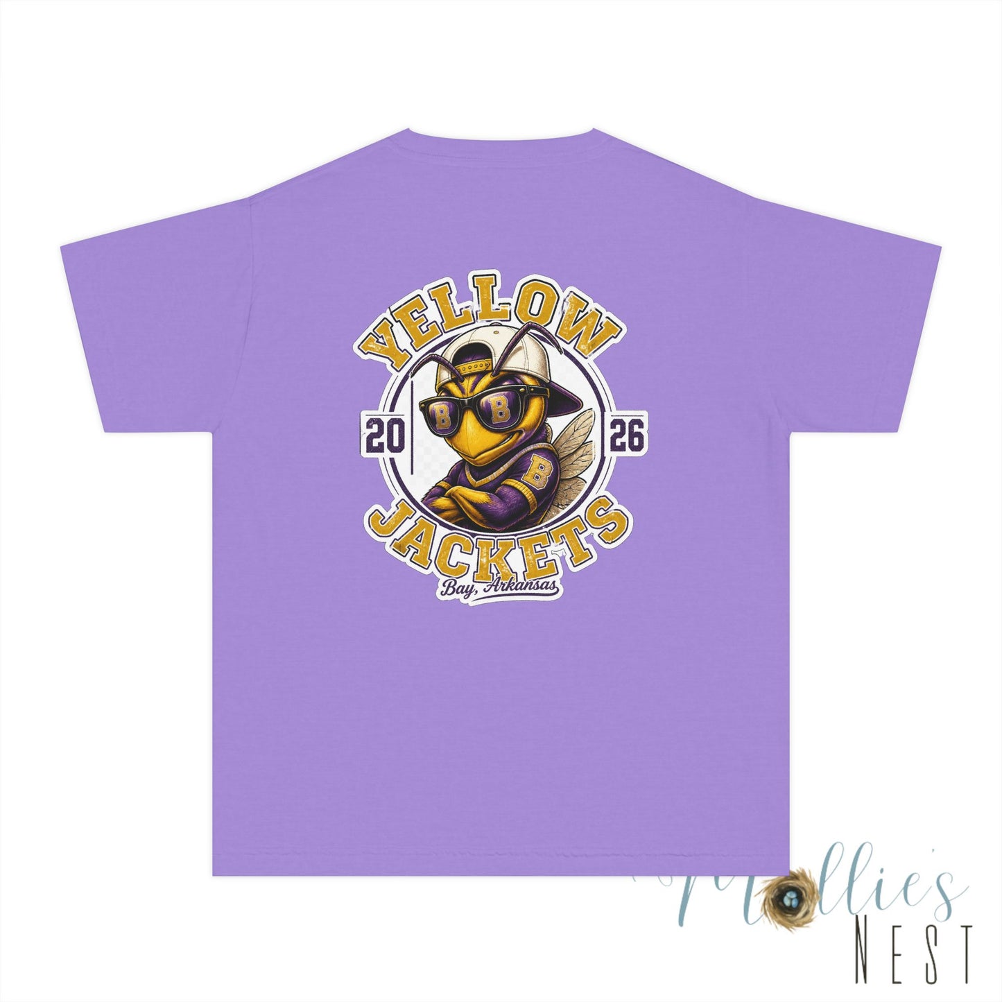 Youth — Yellow Jackets Mascot 2026 School Spirit Shirt. Comfort Colors