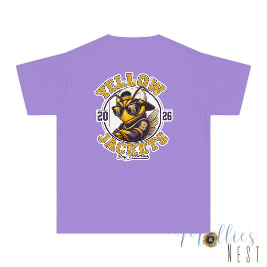 Youth — Yellow Jackets Mascot 2026 School Spirit Shirt. Comfort Colors