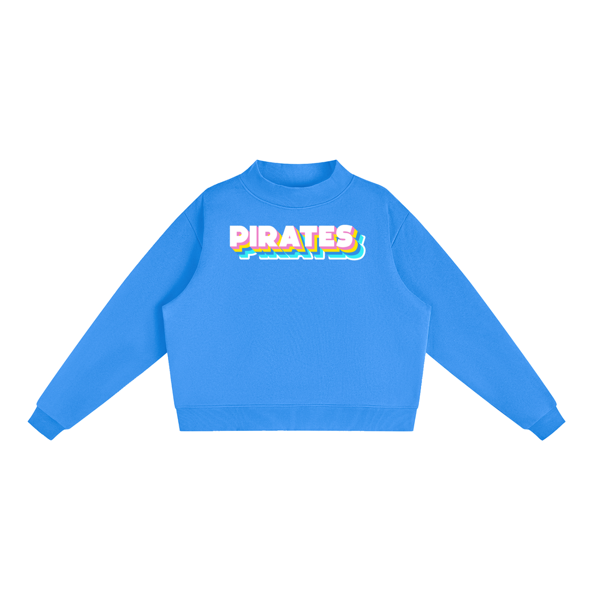 Essential Fleece Mock-Neck Crew Sweatshirt - Pirates Neon