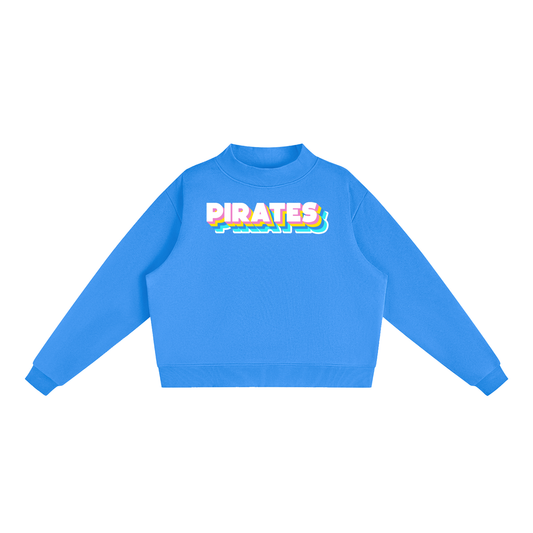 Essential Fleece Mock-Neck Crew Sweatshirt - Pirates Neon