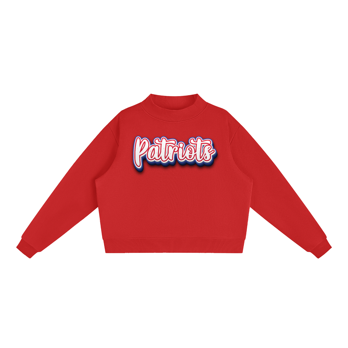 Essential Fleece Mock-Neck Crew Sweatshirt - PATRIOTS