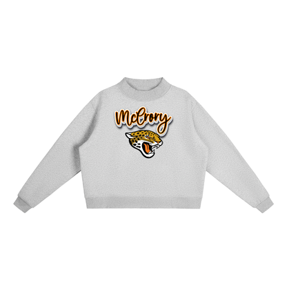 McCrory Jaguars. with mascot Fleece Mock-Neck Crew Sweatshirt