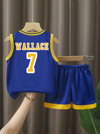 Wallace.11 -Children's Basketball Jersey Set(Dual-sided Printing)