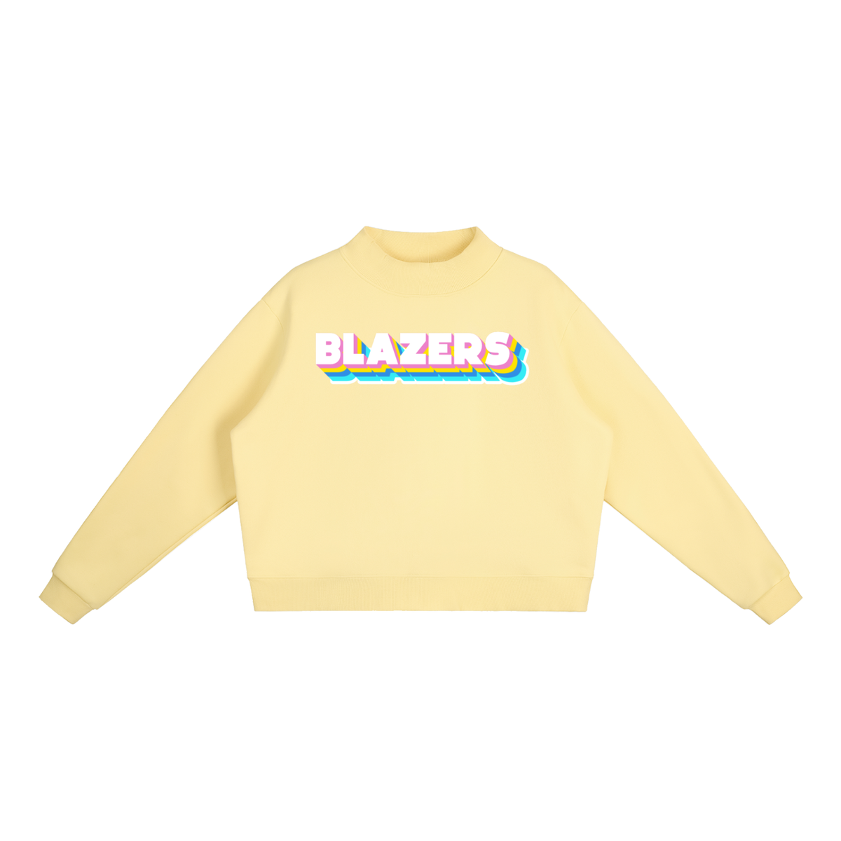Essential Fleece Mock-Neck Crew Sweatshirt - Valley View Blazers -Neon