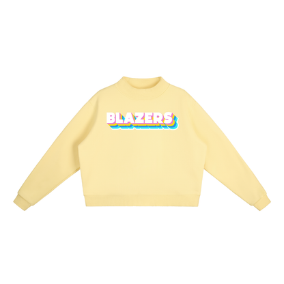 Essential Fleece Mock-Neck Crew Sweatshirt - Valley View Blazers -Neon