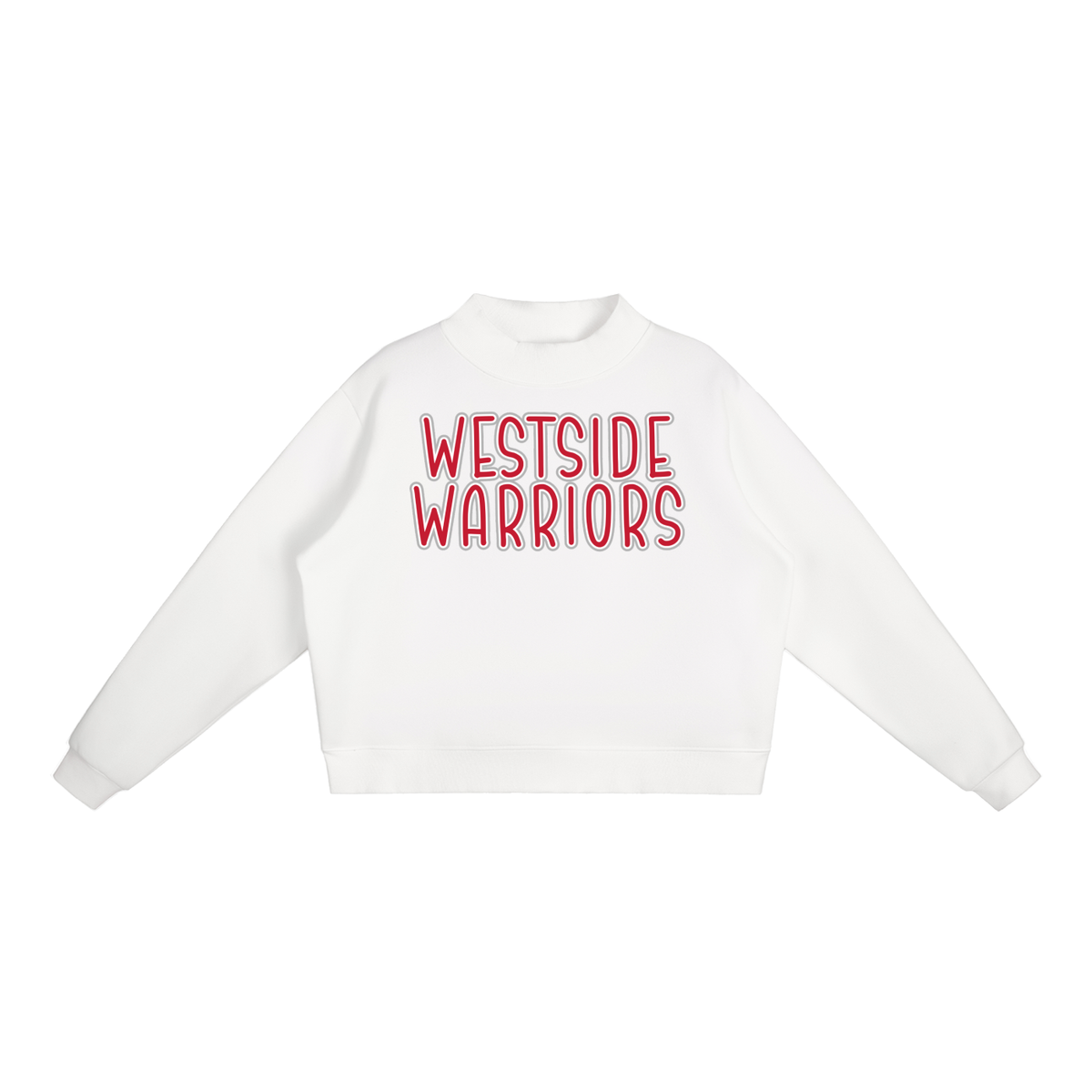 Essential Fleece Mock-Neck Crew Sweatshirt - Westside Warriors Stacked