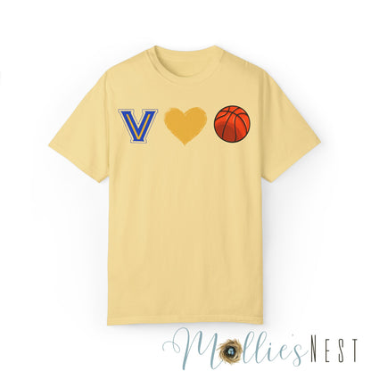 Unisex Garment-Dyed T-shirt. Basketball Heart Blazers