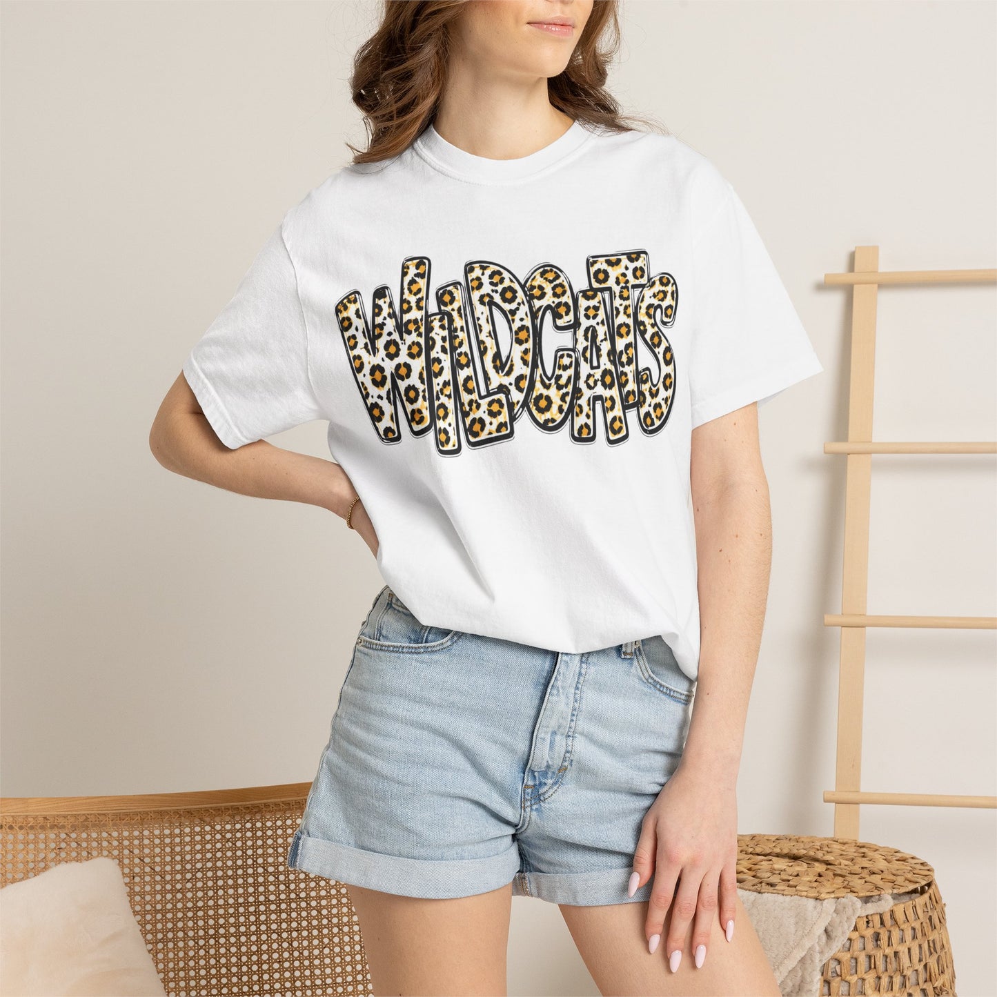 Trumann Wildcats Leopard Stacked Print T-Shirt - ADULT