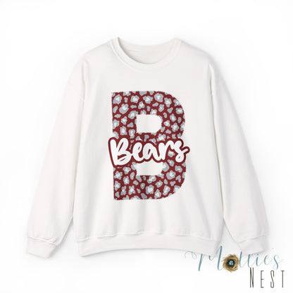 ADULT. Barton Bears. Initial B Crewneck Sweatshirt