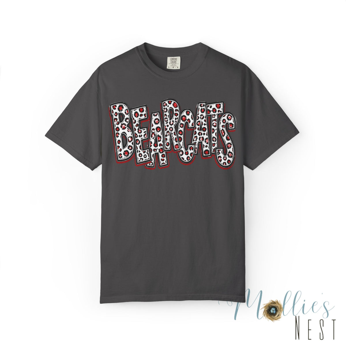 Brookland Bearcats.  ADULT T-Shirt — Leopard Stacked