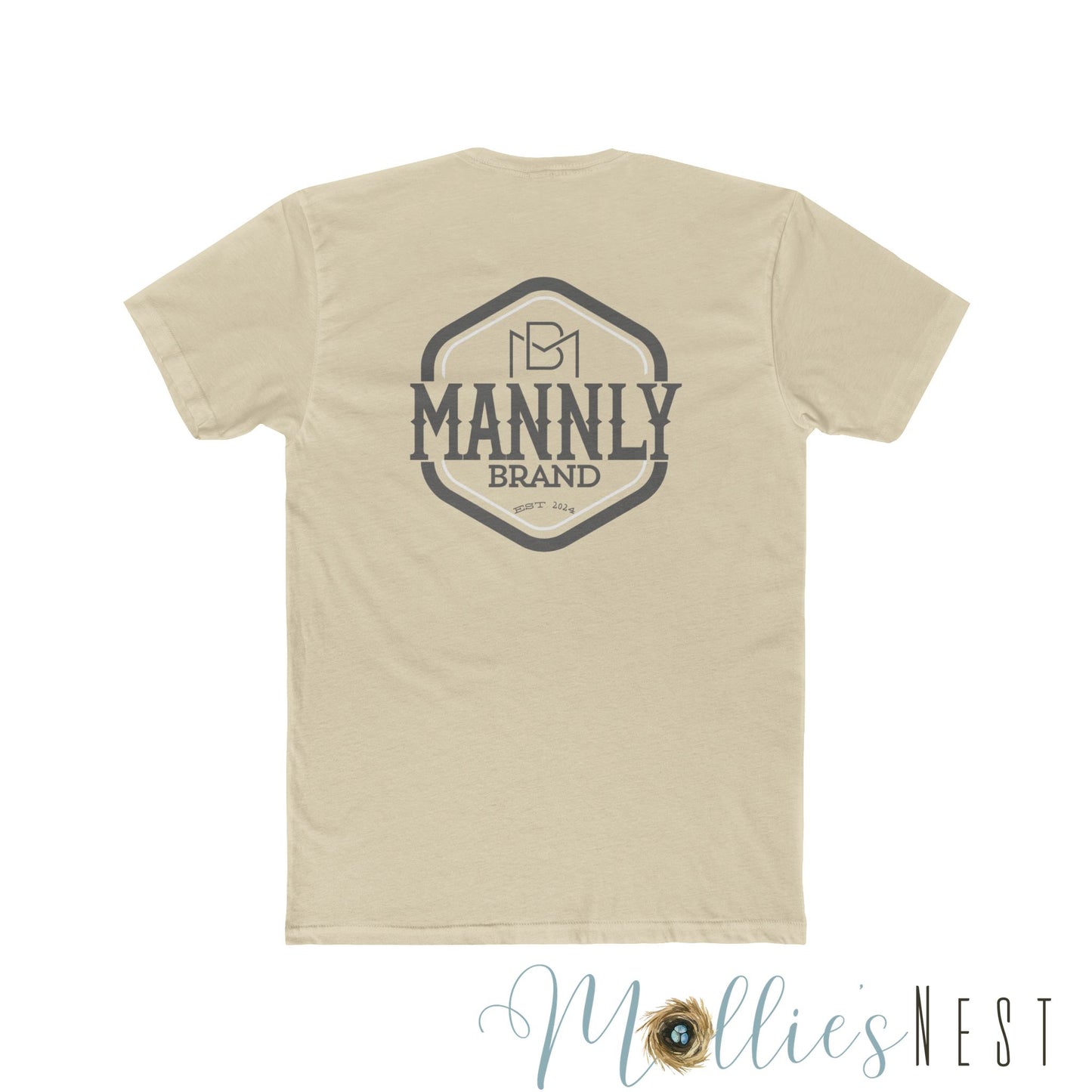 Unisex Cotton Crew Tee. MANNLY BRAND