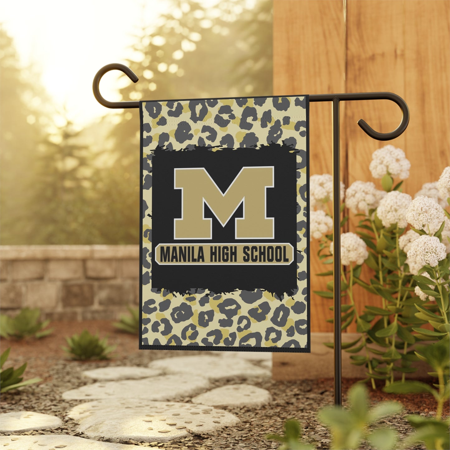 Manila High School Leopard Print Garden Flag