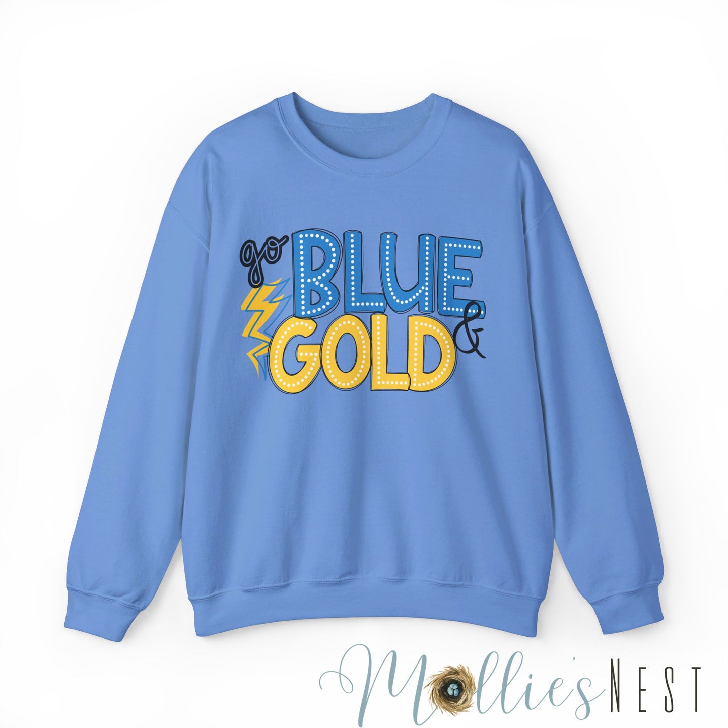 Unisex Blue & Gold Heavy Blend™ Crewneck Sweatshirt