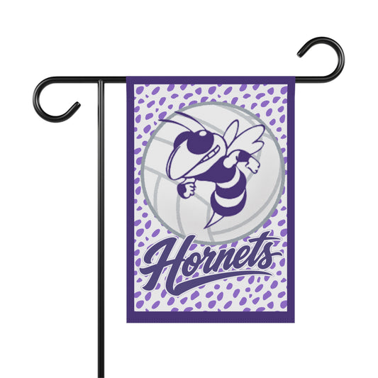 Holcomb Hornets Volleyball Flag — Purple Mascot House Banner