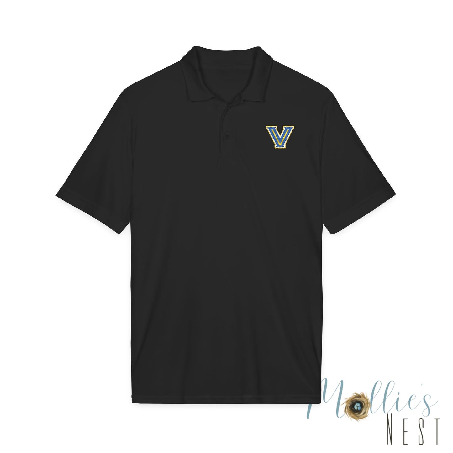 Embroidered V - Valley View Blazers Logo Performance Polo — Moisture-Wicking Sport Shirt