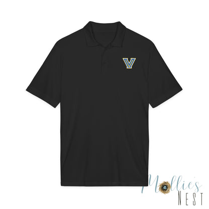 Embroidered V - Valley View Blazers Logo Performance Polo — Moisture-Wicking Sport Shirt