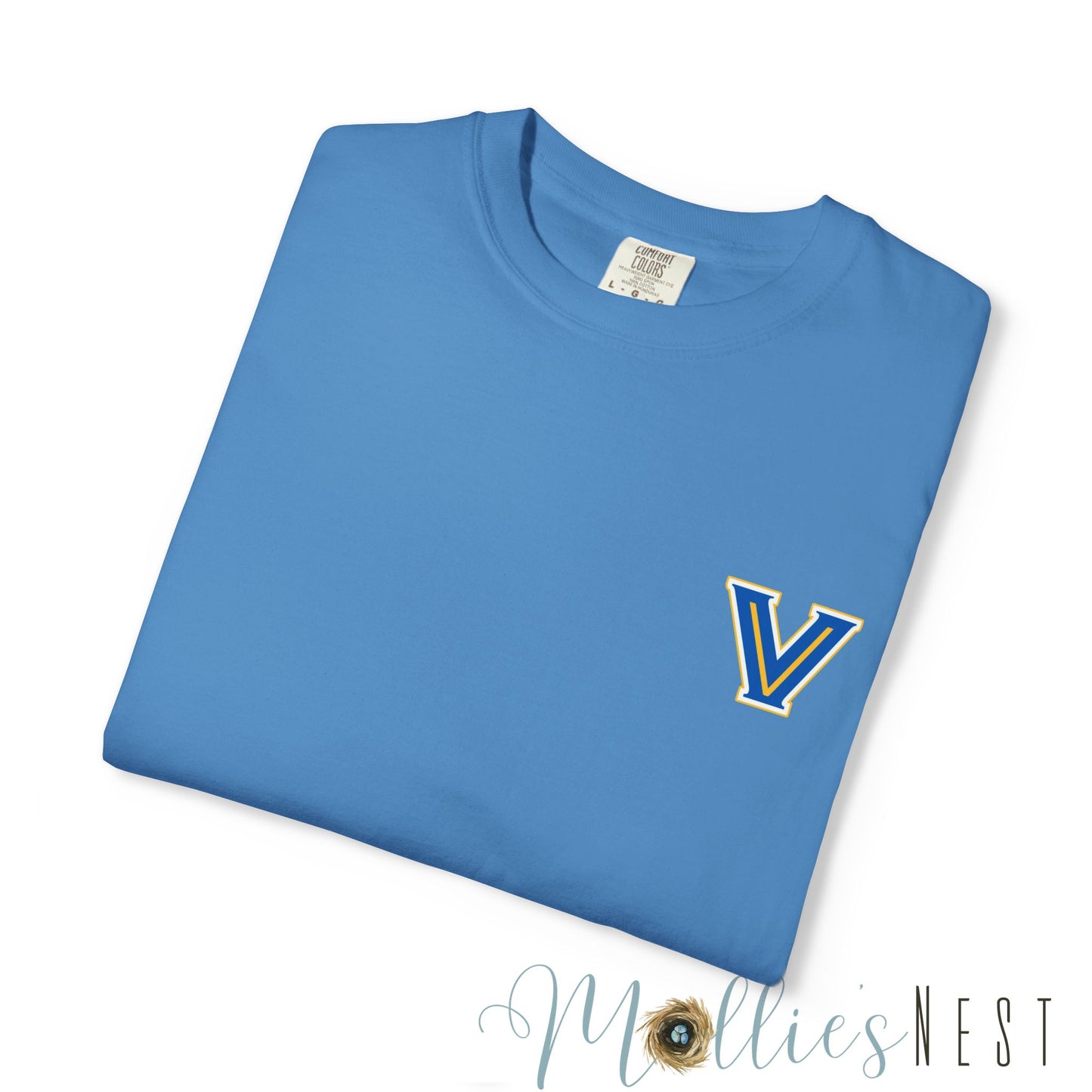 Valley View Light the Flame Football Helmet T-Shirt | Unisex Garment-Dyed Tee for Football Fans, Game Day Shirt, Sports Apparel, Casual Wear
