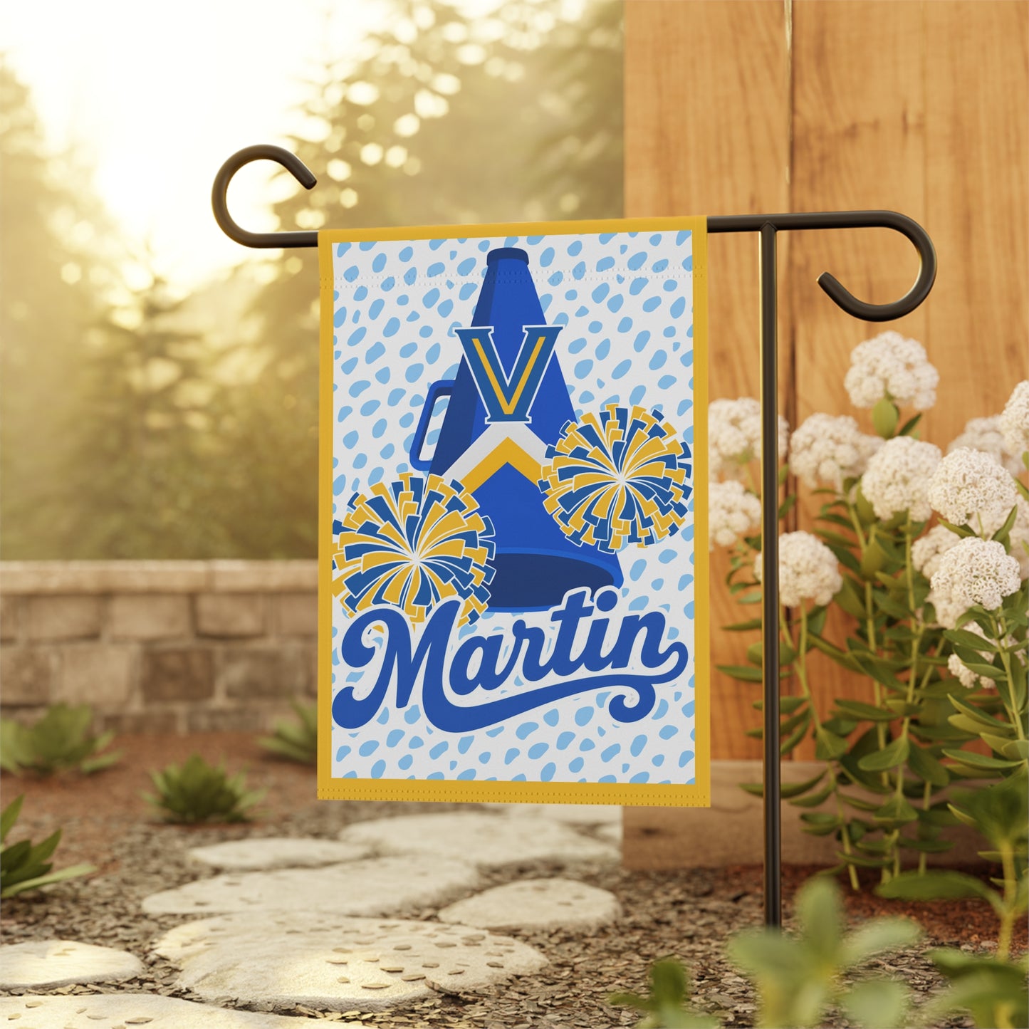 Personalized Garden Flag — Personalized ‘Martin’ Cheer Megaphone Design