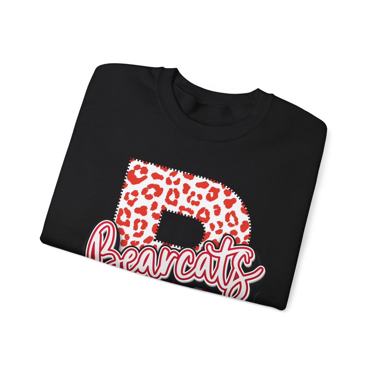 Adult. Brookland Bearcats Leopard Print "B" Crewneck Sweatshirt