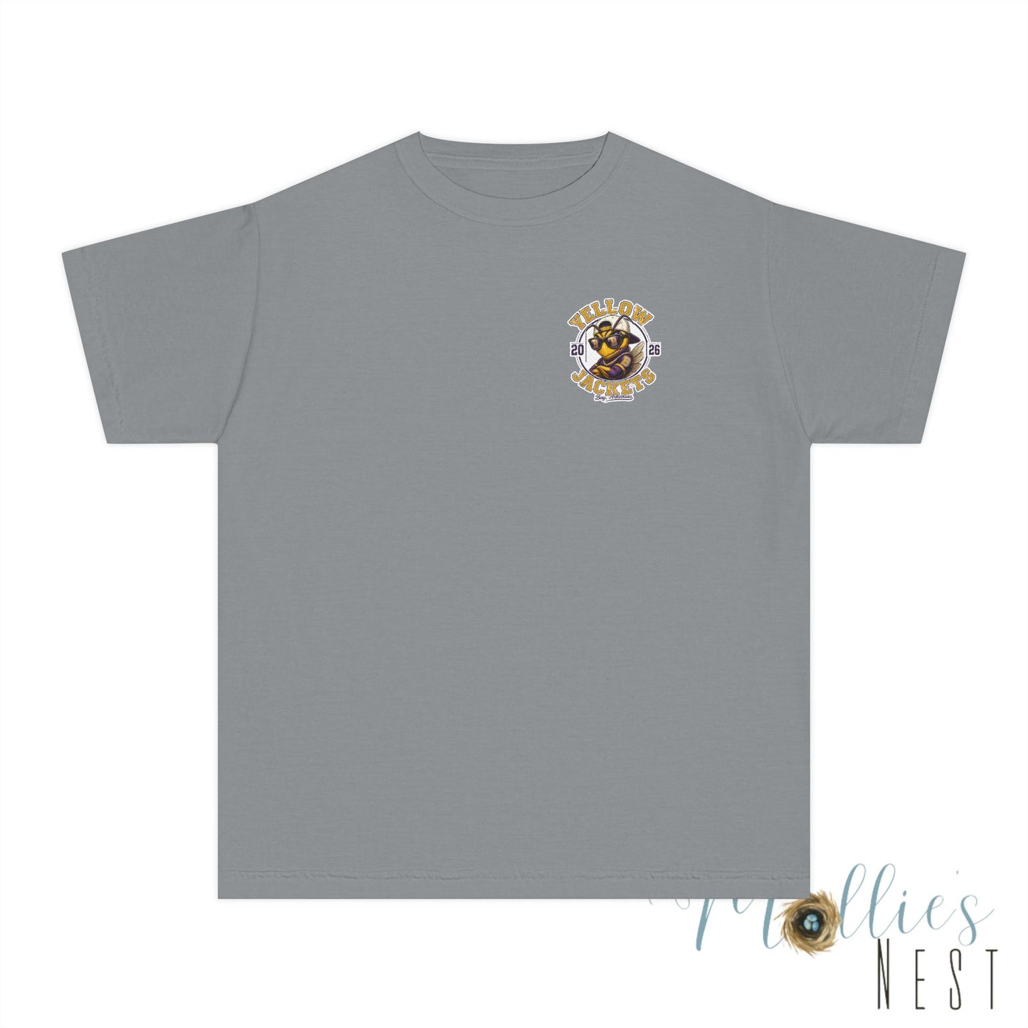 Youth — Yellow Jackets Mascot 2026 School Spirit Shirt. Comfort Colors