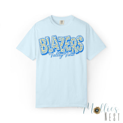 ADULT. Blazers Valley View Leopard Print T-Shirt - Stacked font