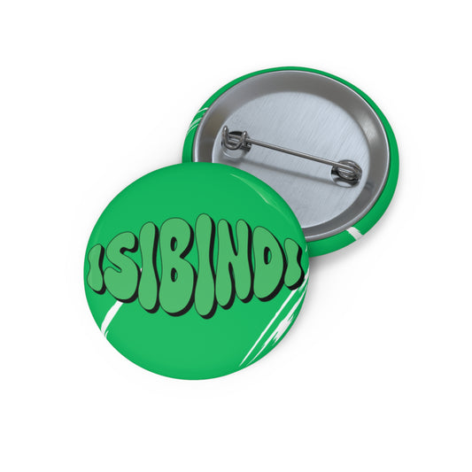 Isibindi Pin Button1— Green Retro Bubble Letter Badge