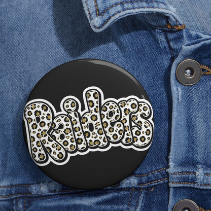 Raiders Leopard Print Pin Button 1 — Custom Team Spirit Button