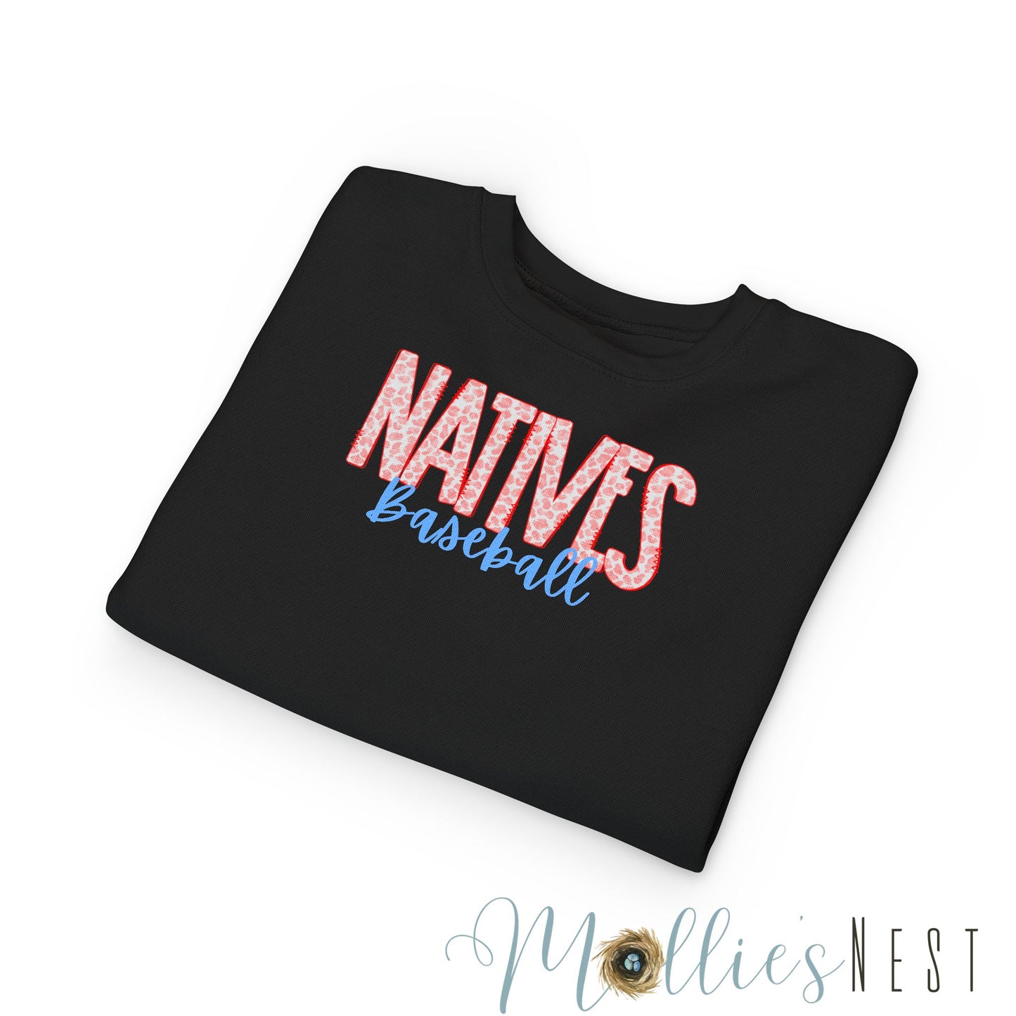 Natives Baseball Toddler Sweatshirt, Cute Kids Gift, Baseball Fan Apparel, Playful Toddler Gear, Sporty Children’s Clothing